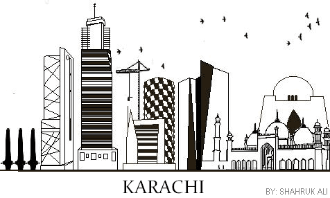 Karachi Illuminated in Green and White for Independence Day